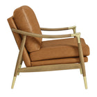 Modway - Langford Cuir végane Fauteuil d’accent - Noyer Tan-Assemblée requise