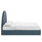 Modway - Solana Arqué Performance Velvet Lit plateforme Queen, Cadet Blue-Base du socle