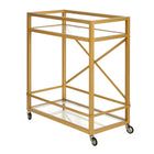 Hudson&Canal - Chariot de bar Wilson 30" de largeur - Laiton-Nettoyer avec un chiffon doux et sec, sans produits chimiques agressifs ni produits de nettoyage abrasifs