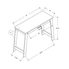 Monarch Specialties - 7191 Bureau 42 po - Taupe Fonce Avec Tiroir De Rangement-Dimensions du produit : 42 po L x 18 po P x 29.25 po H