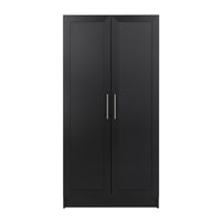 Prepac - Cabinet Accent Elite 32 po avec portes à panneaux, cabinet de rangement avec 3 étagères ajustables - Noir-Fabriqué à partir de bois composites stratifiés non toxiques avec un support en MDF robuste