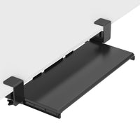 ShoppingAll - Pince de bureau sous le plateau à clavier de bureau avec tiroir coulissant réglable de 26,7 po L x 12,5 po P-Vérifiez La Compatibilité Du Bureau Avant L’Achat – Ce plateau nécessite une surface de bureau plane sans barres de support, coins arrondis ou biseautés sous le bureau