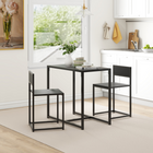 HOMCOM - Ensemble de salle à manger industriel 3 pièces pour petit espace - noir-Design moderne et élégant qui s'adapte à tous les décors