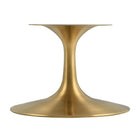 Modway - Lippa Rond de 36 po Faux travertin Table basse, Travertin d’or-Assemblée requise