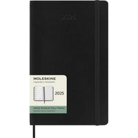 Moleskine - 2025 Agenda hebdomadaire à grande couverture souple - 5" x 8.25" - Noir-Daté De Janvier À Décembre 2025