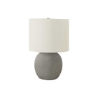 Monarch Specialties - Luminaire - 20 po H Lampe De Table - Béton Gris - Abat-Jour Ivoire / Crème - Contemporain-Illuminez votre salon, votre bureau ou votre chambre à coucher avec cette lampe de table de 20 pouces en forme de globe, avec sa base en béton gris texturé et son abat-jour en lin ivoire chic pour un attrait contemporain