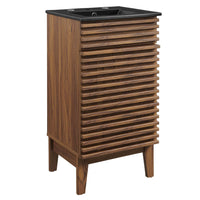 Modway - Render 18" Vanette de salle de bain - Noir noyer-Style moderne du milieu du siècle