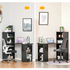 HOMCOM - Bureau moderne pour ordinateur avec étagères de rangement - 47,2 po L x 21,7 po l x 47,2 po H - noir-Assemblage rapide et facile à nettoyer avec un chiffon humide 