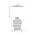 Monarch Specialties - Luminaire - 24 po H Lampe De Table - Céramique Bleue - Abat-Jour Ivoire / Crème - Contemporain-Attaché avec un câble transparent de 6 pieds, cette lampe d'appoint décorative au design contemporain ajoute une atmosphère chaleureuse et accueillante lorsqu'elle est placée sur une table d'appoint ou d'appoint ou sur une table de nuit comme option d'éclairage supplémentaire