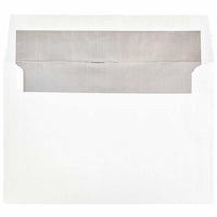  JAM Paper Enveloppes d'invitation A9 doublées d'aluminium - 5,75 x 8,75 po - Blanc avec feuille d'argent - paquet de 50-Couleur : blanc avec doublure en feuille d'argent, La feuille donne à l’enveloppe une brillance naturelle