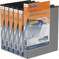 Reliure à anneaux View QuickFitMD 1 po AD-noir, Paquet de 6-Vue en anneau rond, noir, capacité de 200 feuilles, 1"