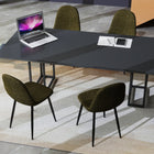Homy Casa - Chaises d'accueil 4 places, tissu rembourré vert-Dossier incurvé ergonomique : Offre un soutien durable sans inconfort.
