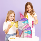 Connetix - Licorne Pailleté Pack, Contenant 56 Pièces-Toutes les tuiles présentent le design biseauté unique de Connetix, ce qui leur permet d'être solides tout en offrant des réfractions claires