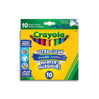 Marqueurs lavables à trait large ultra-propres Crayola, ensemble de 10-Comprend 10 marqueurs lavables ultra-propres à trait large aux couleurs classiques, parfaits pour la classe