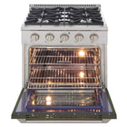 Kucht - 30 po Série KNG Cuisinière Pro Style au gaz propane - Acier inoxydable/Vert olive-Comparable aux cuisines professionnelles, cette cuisinière est équipée d’un four à convection de 22 000 BTU et d’un gril de 10 000 BTU