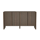 Manhattan Comfort - Buffet moderne Linda 60" à 4 portes - Noyer brun-Buffet moderne et meuble de rangement pour salle à manger et salon
