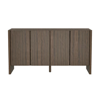 Manhattan Comfort - Buffet moderne Linda 60" à 4 portes - Noyer brun-Buffet moderne et meuble de rangement pour salle à manger et salon