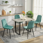 HOMCOM - Chaises de salle à manger avec pieds en métal pour cuisine - vert - ensemble de 4-Design polyvalent adapté à la salle à manger, la cuisine ou le salon 
