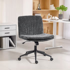 HOMCOM - Chaise de bureau large sans accoudoirs avec roulettes motif croisé - gris-Mousse haute densité et haute résilience, conception à double couche pour un soutien et un confort optimaux 