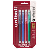 uni-ball - Stylos gel effaçables - 0,7 mm - Couleurs professionnelles - paquet de 4-Stylos Gel