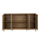 Prepac - Table console à portes 4 panneaux Yaletown 60 po avec rangement, buffet de rangement - Chêne naturel-9
