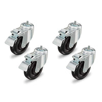 MotionGrey - Roues pivotantes robustes 3 po - Roulettes avec freins - Argent-Capacité robuste : Construction en acier renforcé supportant jusqu’à 250 lb (120 kg), idéale pour bureaux et meubles lourds