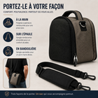 Vangoddy - Sac à bandoulière rembourré pour appareil photo - gris acier-La poignée intégrée offre une option de transport supplémentaire