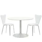 Modway - Revolve 3 pièces Ensemble à manger - Blanc-Chaises : siège en contreplaqué massif