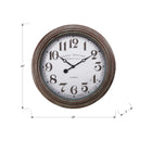 Monarch Specialties - Horloge - 20 po Rond - Horloge Murale - Brun Antique - Transitionnel-Le mouvement à quartz assure un chronométrage précis grâce à un mécanisme sans tic-tac, idéal pour les environnements calmes