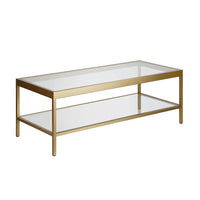 Hudson&Canal - Table basse rectangulaire Alexis (45 po de largeur) - Laiton-Un design contemporain moderne pour votre salon, votre bureau et plus encore