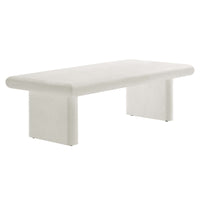 Modway - Relic Béton texturé Table basse - Blanc-MDF et bois de manguier
