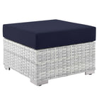 Modway - Convene Terrasse extérieure Ottoman in Marine gris clair-Tissage en rotin synthétique