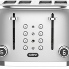 Salton - grille pain numériques NuRetro 4 tranches - argent métallisé-6 degrés de brunissage pour un grillage précis, allant du légèrement doré au très croustillant. fonctions « réchauffer », « décongeler » et « bagel » (grille un seul côté) pour des résultats parfaits.