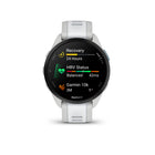 Garmin - Forerunner 165 Music - Gris Brume/Pierre Blanche-Élégant et léger, avec un boîtier de 43 mm et des bracelets colorés à double prise
