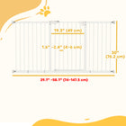 PawHut - Barrière pour animaux de compagnie de 74 à 147 cm de large avec porte, barrière pour chien d'intérieur pour escaliers-Idéal pour garder les animaux dans une zone désignée