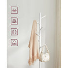 Boutique Home - Porte-manteau sur pied réglable avec 8 crochets et 3 options de hauteur, blanc-Matériau : Bois massifkg