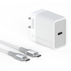 Scosche - chargeur rapide USB-C PowerVolt 20 watts avec câble tressé de 1,8 m - blanc -Le chargeur 20 watts Power Delivery USB-C offre la recharge rapide.