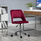 Vinsetto - Chaise de bureau pivotante sans accoudoirs - rouge-Forme coquille avec surpiqûres pour un look décontracté et élégant