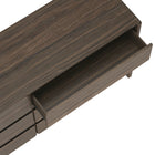 Manhattan Comfort - Ensemble moderne Linda 2 pièces : commode et table de chevet - Noyer brun-Design de tiroir épuré à façade plane pour une esthétique minimaliste et contemporaine