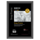 Seco - Cadre d'affiche Snap en aluminium - 12 x 18 po - Noir-Le cadre de chargement avant à charnière à ressort à encliquetage rapide permet un changement facile et rapide des affiches