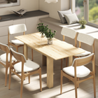HOMCOM - Table à manger rectangulaire moderne extensible 55 po-71 po pour 6-8 personnes - bois naturel-Les pieds de table avec patins de protection évitent les rayures sur le sol et offrent une meilleure stabilité 