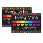 Ashley Productions - Smart Poly Tapis de bienvenue avec dos antidérapant - 15 -5" x 23 -5" - Chaque voix est la bienvenue ici - Lot de 2-Nos tapis de qualité supérieure sont conçus pour résister aux rigueurs de l'utilisation quotidienne en classe, ce qui les rend parfaits pour les zones à fort passage.