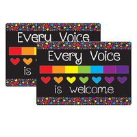 Ashley Productions - Smart Poly Tapis de bienvenue avec dos antidérapant - 15 -5" x 23 -5" - Chaque voix est la bienvenue ici - Lot de 2-Nos tapis de qualité supérieure sont conçus pour résister aux rigueurs de l'utilisation quotidienne en classe, ce qui les rend parfaits pour les zones à fort passage.