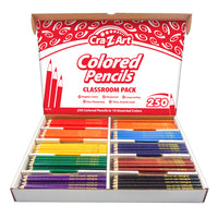 Cra-Z-Art - Pack de classe de crayons de couleur, 10 couleurs, boîte de 250-Assortiment de 10 couleurs – chacune est vive et lumineuse