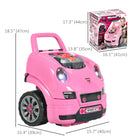 Qaba - Jouet de jeu pour enfants : moteur de camion mécanique - Rose-Fabriqué à partir de matériaux sûrs et robustes, lisses et légers 