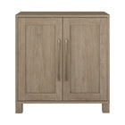 Hudson&Canal - Meuble d'appoint Chabot de 28 po de largeur - Chêne gris vieilli-Comprend deux portes battantes, une étagère centrale réglable et une découpe pour la gestion des câbles