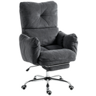 HOMCOM - Chaise de bureau ergonomique inclinable avec tissu flanelle neige - gris foncé-Recouvert de tissu flanelle doux comme la neige pour un confort d’assise semblable à un nuage