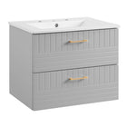 Modway - Daybreak 24" Vanette de salle de bain - Blanc gris clair-MEUBLE DE SALLE DE BAIN CONTEMPORAINE - Doté d’un design épuré et d’une quincaillerie en métal doré, ce meuble intègre un style contemporain à votre espace de salle de bain