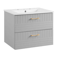 Modway - Daybreak 24" Vanette de salle de bain - Blanc gris clair-MEUBLE DE SALLE DE BAIN CONTEMPORAINE - Doté d’un design épuré et d’une quincaillerie en métal doré, ce meuble intègre un style contemporain à votre espace de salle de bain