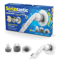 Bell+Howell - Brosse à récurer puissante Scrubtastic avec 3 têtes de brosse - Blanc-Utilisez la puissance du mouvement pour obtenir un nettoyage en profondeur avec moins d'effort, l'outil de nettoyage électrique polyvalent Scrubtastic de Bell + Howell utilise plus de 300 tr/min pour éliminer facilement les taches tenaces ou la saleté, avec la poignée extensible de 39 pouces, atteint et nettoie en hauteur. des zones comme les plafonds ou même les bouches d'aération de la climatisation
